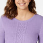 Karen Scott Suéter Feminino de Tricô com Cabo Lt/Pas Roxo Tamanho XXG