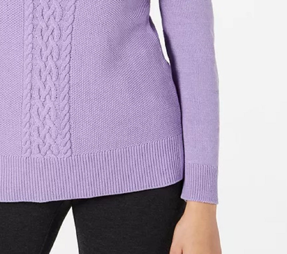 Karen Scott Suéter Feminino de Tricô com Cabo Lt/Pas Roxo Tamanho XXG