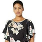 Top floral plus size City Chic feminino tamanho grande preto tamanho 20W