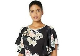 Top floral plus size City Chic feminino tamanho grande preto tamanho 20W