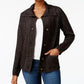 Karen Scott Cardigan Feminino com Botões Frontais e Gola Xale, Preto, Tamanho XXG