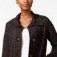 Karen Scott Cardigan Feminino com Botões Frontais e Gola Xale, Preto, Tamanho XXG
