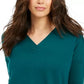 Suéter túnica feminino com decote em V estilo &amp; co, azul, tamanho grande