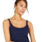Regata feminina pequena com acabamento em renda Style &amp; Co - Azul, tamanho PL