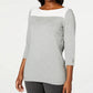 Karen Scott Suéter Feminino de Algodão Colorblock Cinza Tamanho X-G