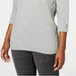 Karen Scott Suéter Feminino de Algodão Colorblock Cinza Tamanho X-G