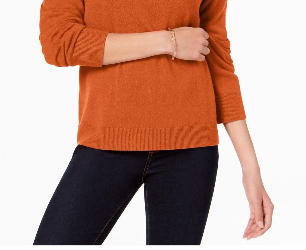 Karen Scott Suéter Feminino Luxsoft Gola Alta Laranja Tamanho PS