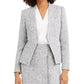 Calvin Klein Blazer Feminino Tweed Aberto Frente Cinza Tamanho 8