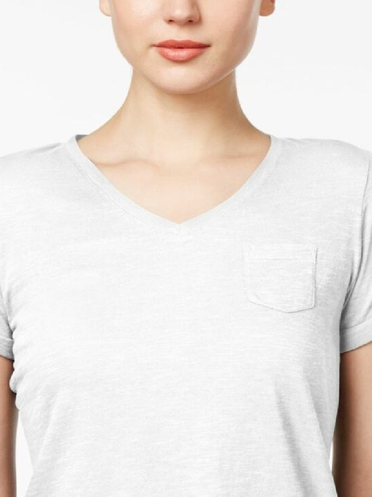 Camiseta feminina de manga curta Style &amp; Co, cinza, tamanho PM