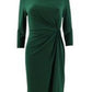 Vestido de festa longo com fenda e lavagem ácida, manga comprida, decote canoa, comprimento total, verde, tamanho 14, da Ralph Lauren