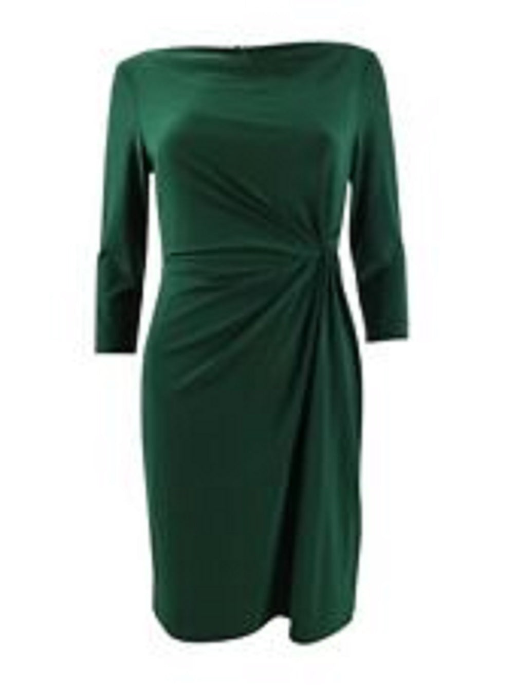 Vestido de festa longo com fenda e lavagem ácida, manga comprida, decote canoa, comprimento total, verde, tamanho 14, da Ralph Lauren