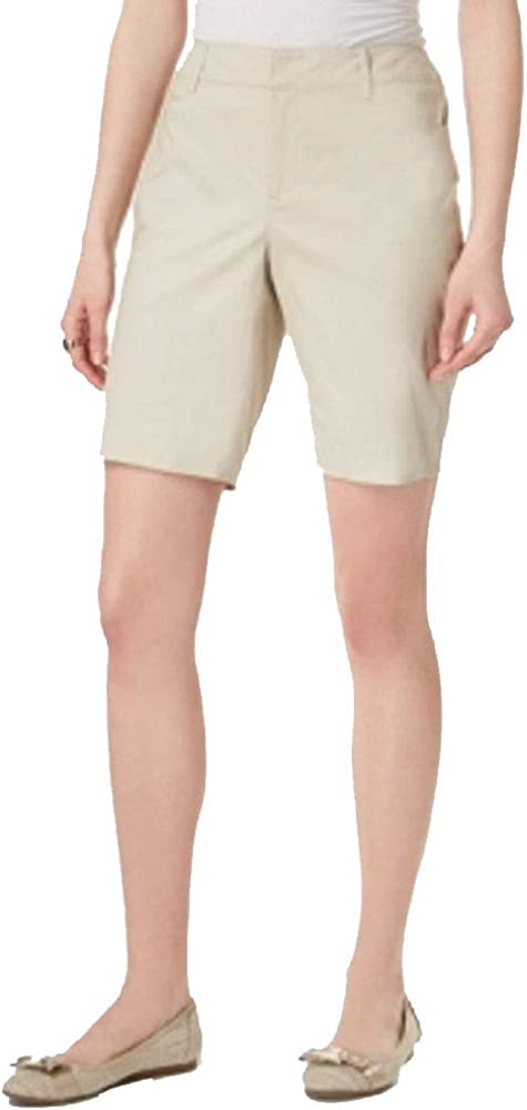 Bermuda feminina Charter Club Twill bege tamanho 10