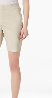 Bermuda feminina Charter Club Twill bege tamanho 10