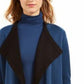 Cardigan feminino Anne Klein com estampa de blocos de cores e manga comprida aberta, azul, tamanho grande
