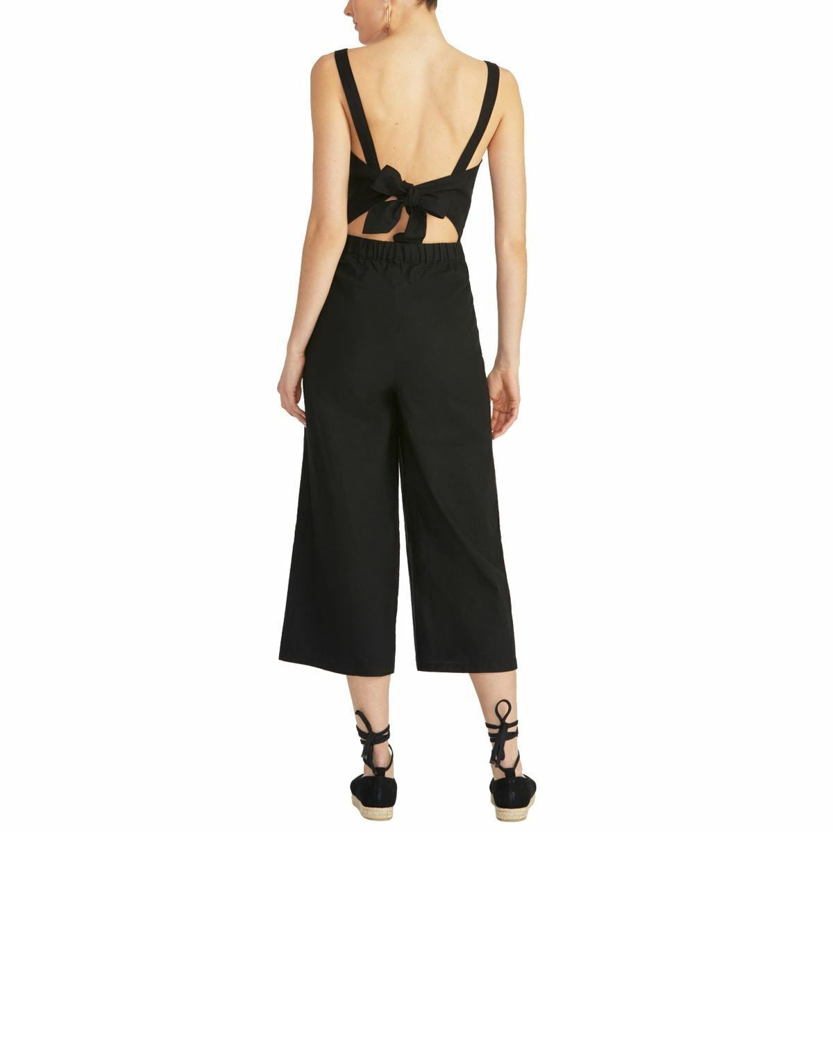 Macacão curto de algodão feminino Rachel Roy com amarração nas costas, preto, tamanho 6