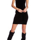 1.STATE Vestido de coquetel feminino de veludo sem mangas, preto