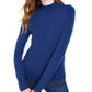 Suéter feminino Maison Jules com gola falsa azul, tamanho médio