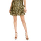 Vestido de coquetel feminino Kendall + Kylie com sobrepeliz metálico dourado/preto, tamanho 12-14