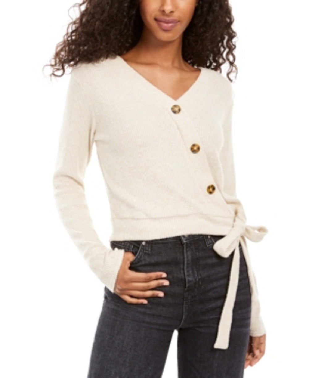 Blusa canelada Hippie Rose Junior Plush Surplice Marrom Tamanho P