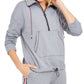 Tommy Hilfiger Moletom esportivo feminino com zíper e gola alta, azul, tamanho XX-G