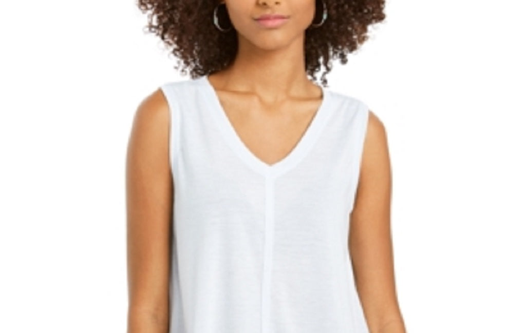 Regata feminina estilo &amp; co., alta e baixa, roxa, tamanho grande