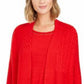 Cardigan feminino patchwork Charter Club vermelho tamanho XX-G