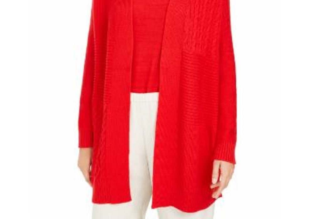 Cardigan feminino patchwork Charter Club vermelho tamanho XX-G