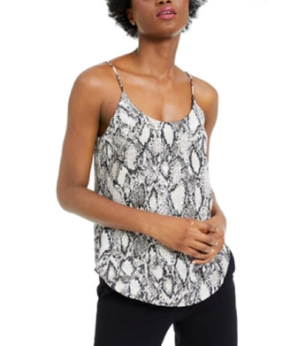 Camisola feminina Bar III com estampa de cobra, bege, tamanho pequeno