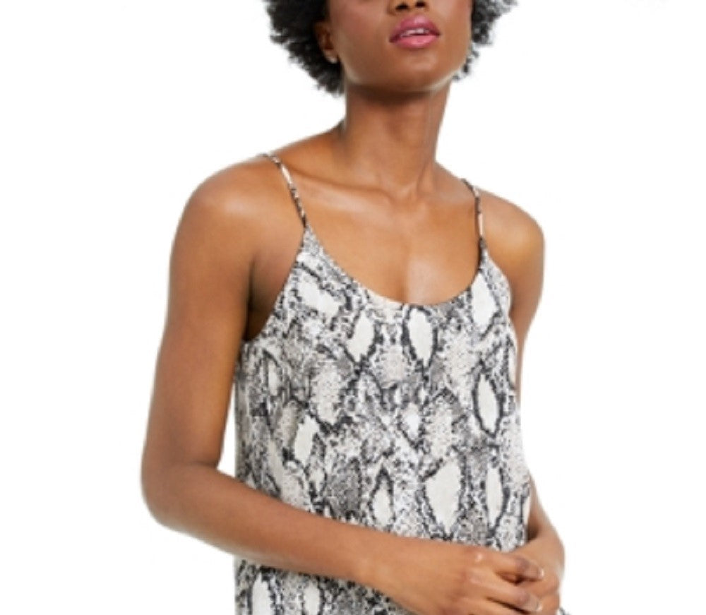 Camisola feminina Bar III com estampa de cobra, bege, tamanho pequeno