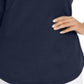 Camiseta feminina Karen Scott de algodão com cadarço, azul, tamanho XS