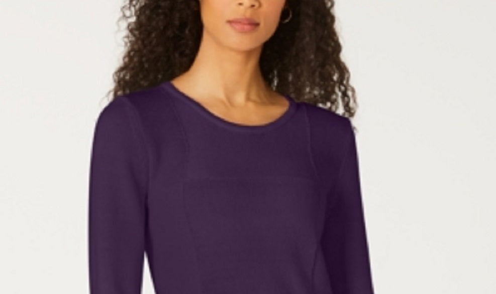 Karen Scott Suéter Feminino Patchwork com Ponto Roxo Tamanho P