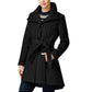 Casaco Madden Girl Juniors com saia e acabamento em couro sintético, preto, tamanho XS