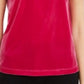 Blusa feminina de veludo liso, manga curta, gola redonda, roxa, tamanho médio, Maison Jules