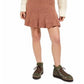 Saia curta com babados feminina Free People marrom tamanho extragrande