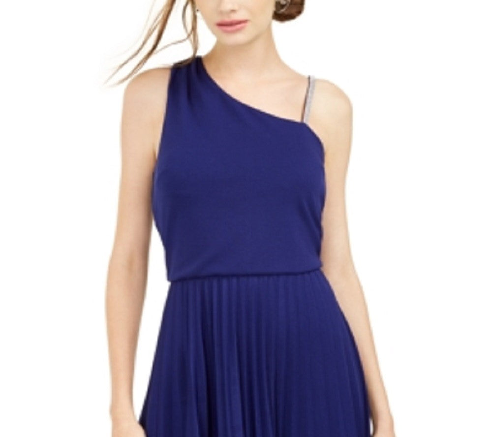 Vestido BCX Junior com alças assimétricas azul tamanho XX-G