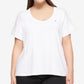 Camiseta feminina Tommy Hilfiger de manga curta e decote em V 3X