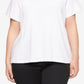 Camiseta feminina Tommy Hilfiger de manga curta e decote em V 3X