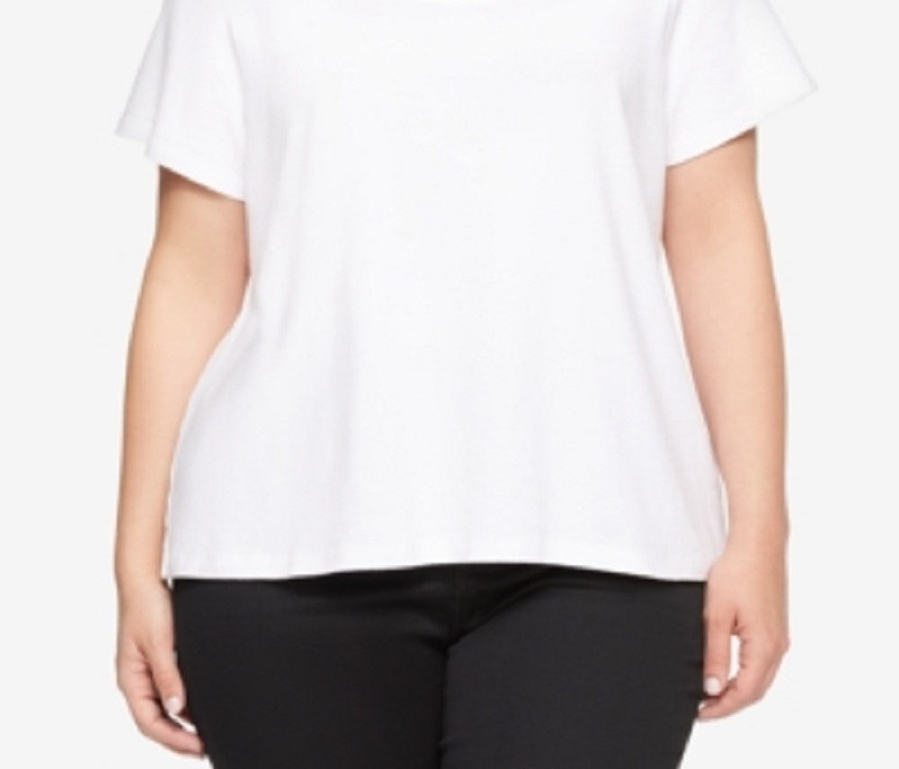 Camiseta feminina Tommy Hilfiger de manga curta e decote em V 3X