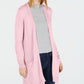 Cardigan longo de malha com frente aberta Maison Jules feminino, rosa, tamanho extrapequeno
