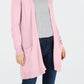 Cardigan longo de malha com frente aberta Maison Jules feminino, rosa, tamanho extrapequeno