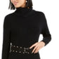 Vestido suéter com cinto feminino Bar III, preto, tamanho X-S