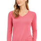 Suéter feminino de lã merino com botões e decote em V, rosa, tamanho XX-G