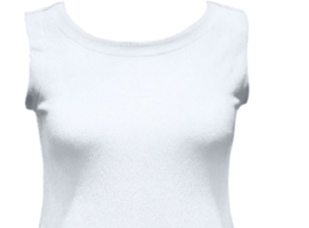 Regata feminina com botões texturizados da coleção JM, branca, tamanho pequeno