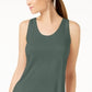Regata feminina Maison Jules com decote redondo, verde, tamanho médio