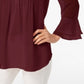 Charter Club Blusa Feminina com Babados Duplos e Estampa Pintuck, Vermelha, Tamanho Grande