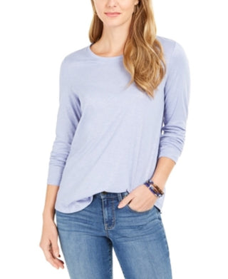 Top feminino com brilho salpicado azul tamanho grande da Style &amp; Co