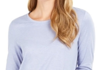 Top feminino com brilho salpicado azul tamanho grande da Style &amp; Co