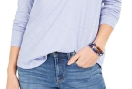 Top feminino com brilho salpicado azul tamanho grande da Style &amp; Co