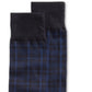 Meias sociais masculinas Perry Ellis de microfibra pied-de-poule, tamanho regular, azul