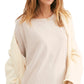 Blusa feminina Arden extra longa de algodão, marrom, tamanho médio, da Free People